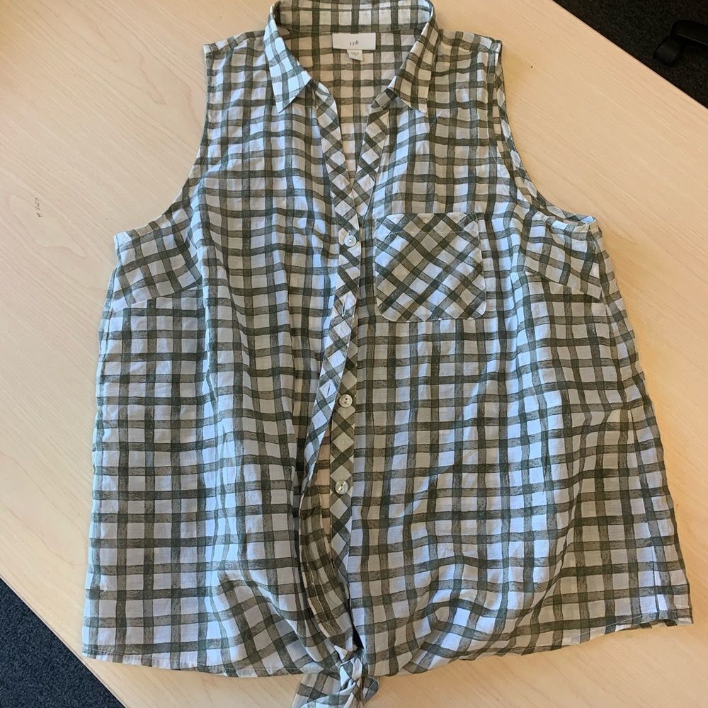 J. Jill Sleeveless Tie Front Button-down Top s